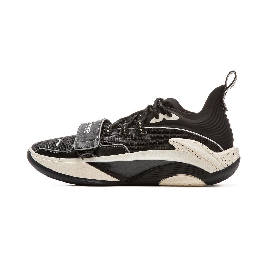 New 1807 X LiNing Cushioning, Slip Resistant, And Abrasion Resistant Low Top Basketball Shoes Men's Black Beige White ABFV027-2