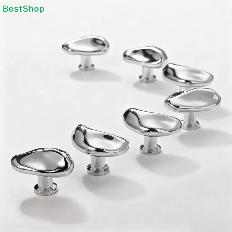 Trregular Pebble Shaped Chrome Door Knob,Modern Minimalist Passage Door Handle for Interior Doors