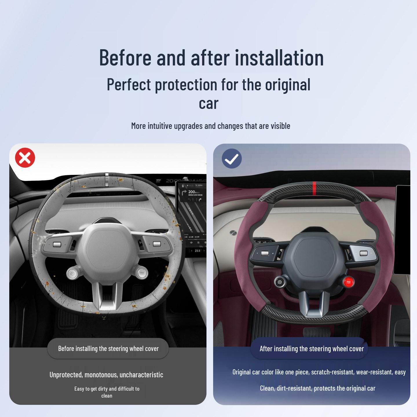 Suede Winter Steering Wheel Cover for Xiaomi YU7/SU7 Cars YU7 Suede Wheel Cover Blue 2pcs