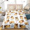 3 Pieces Cartoon Pugs Bedding Kids Boys Girls Cute Dogs Duvet Cover Set White Quilt Cover Pet Queen Home Textiles Dogs Dropship