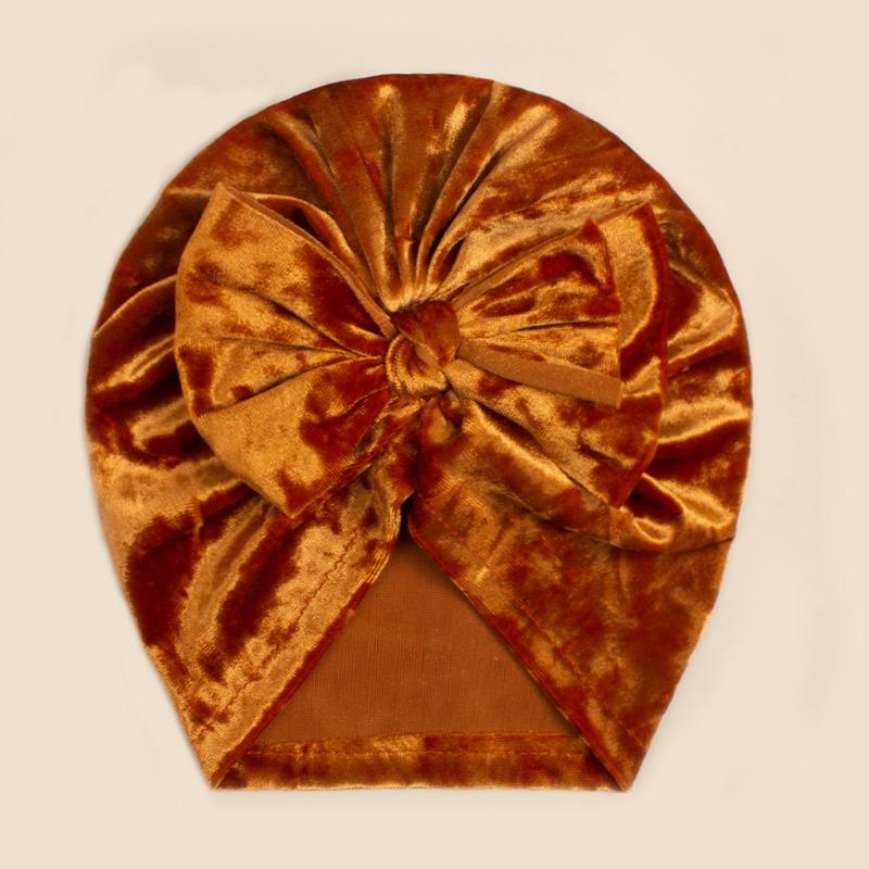 Herbst neue Baby Gold Samt Schleife Hut, Kinder warmer zarter Hut, Babyhut