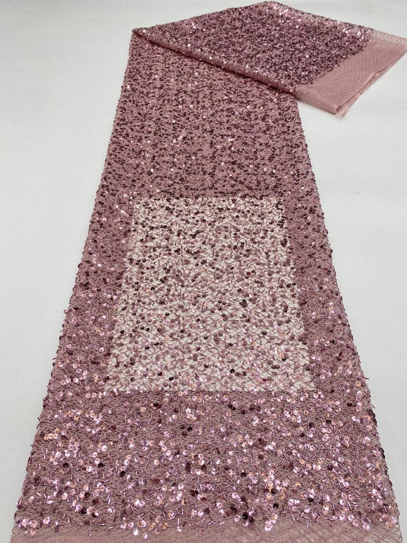 Bead tube+sequin random mesh embroidery dress fabric