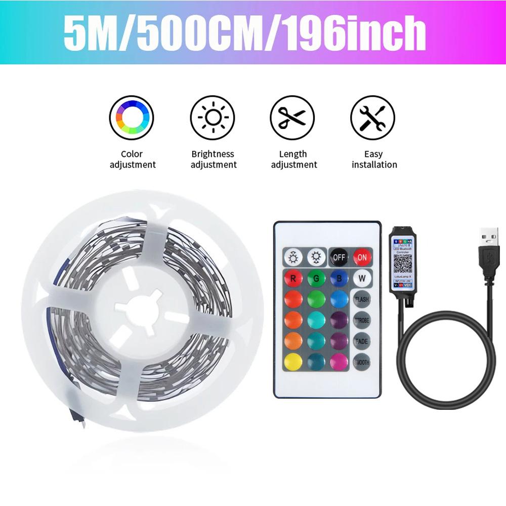 USB 5V Strip Led Lights Tape RGB 3535 Led Wall Room APP Remote Control Flexible LED Tape Diode Lights for Room Home Decoration