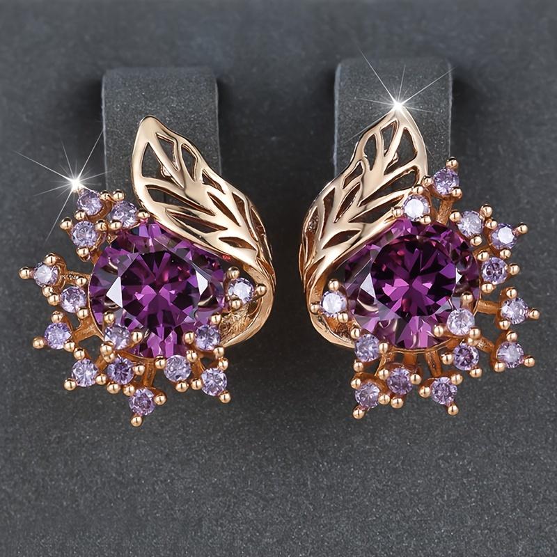 

Fashion Hoop Earrings, Perfect for Parties, Birthdays, Engagements, Weddings, And Anniversary Gifts фіолетовий