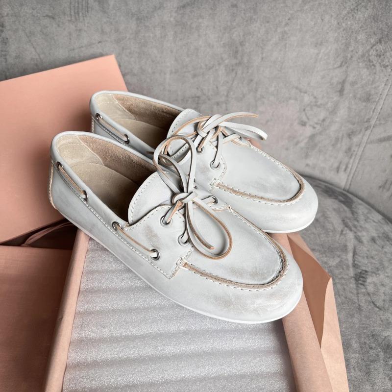 Women'S Loafers Autumn And Winter New Bow Shallow Mouth Sailing Shoes Women'S Casual Retro Brown Lace-Up Loafers Flat Shoes