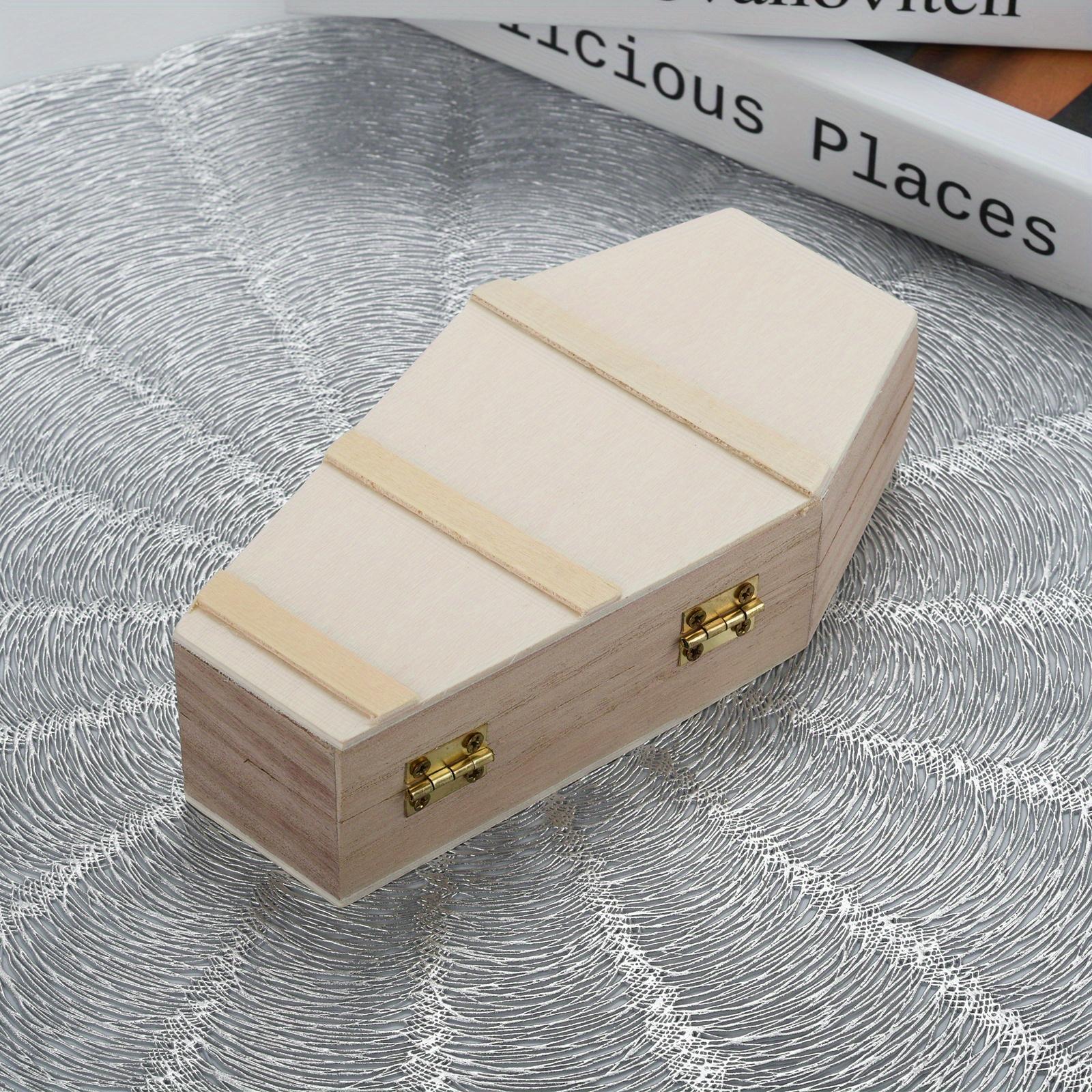 

1 шт. Хэллоуин Гроб Маленький Необработанный Деревянный Похоронный Гроб с Откидной Крышкой Сделай Сам Шкатулка для Памятных Вещей Похоронные Гробы и Гробы 1PCS