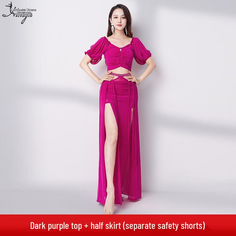 Conjunto de Vestido Longo de Fada para Iniciantes de Dança do Ventre - Uniforme de Performance Feminino