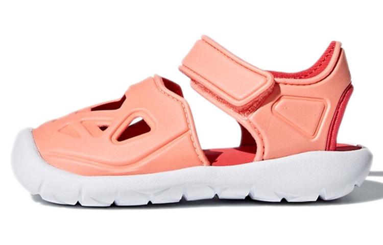 Adidas Fortaswim Synthetic Leather Low top Toddler Shoes Orange Red White Infant And Toddler DB2535 26.5
