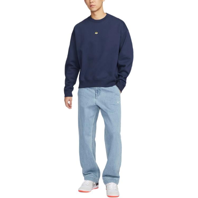 Nike Sweatshirts Men's Blue Crew Neck Moderate Regular FN2550-410