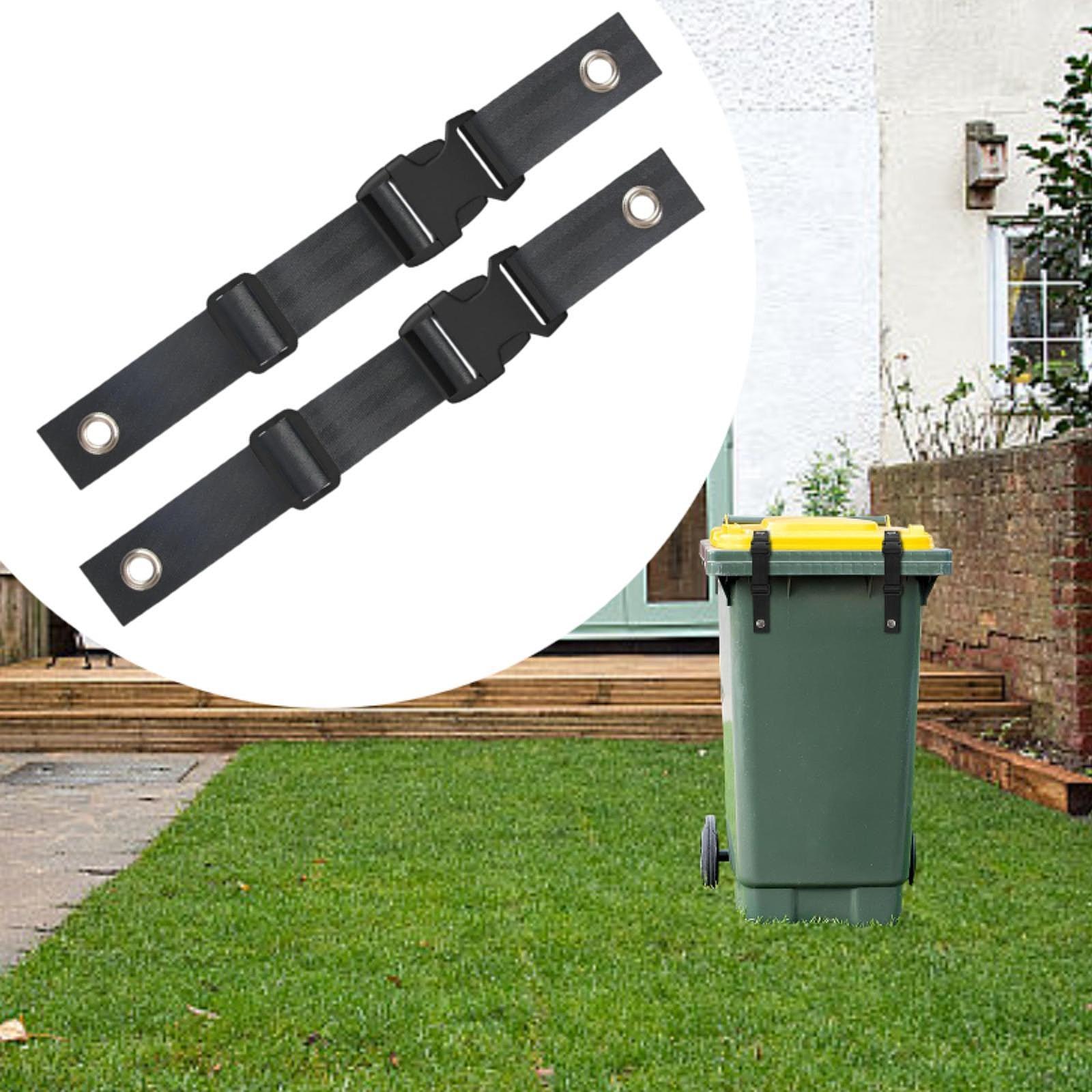 

Nylon Trash Can Lid Lock Strap Spillproof Easy Install Garbage Band for Garden Outdoor Smart Trash Bin Animal Defense чорний