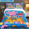 Pocoyo's Buntes Abenteuer 3-teiliges Bettwäsche-Set, Ideal für 1 Bettbezug und 2 Kissenbezüge, Perfekt für Fan-Geschenk, Ideal für Schlafzimmer, Wohnheim