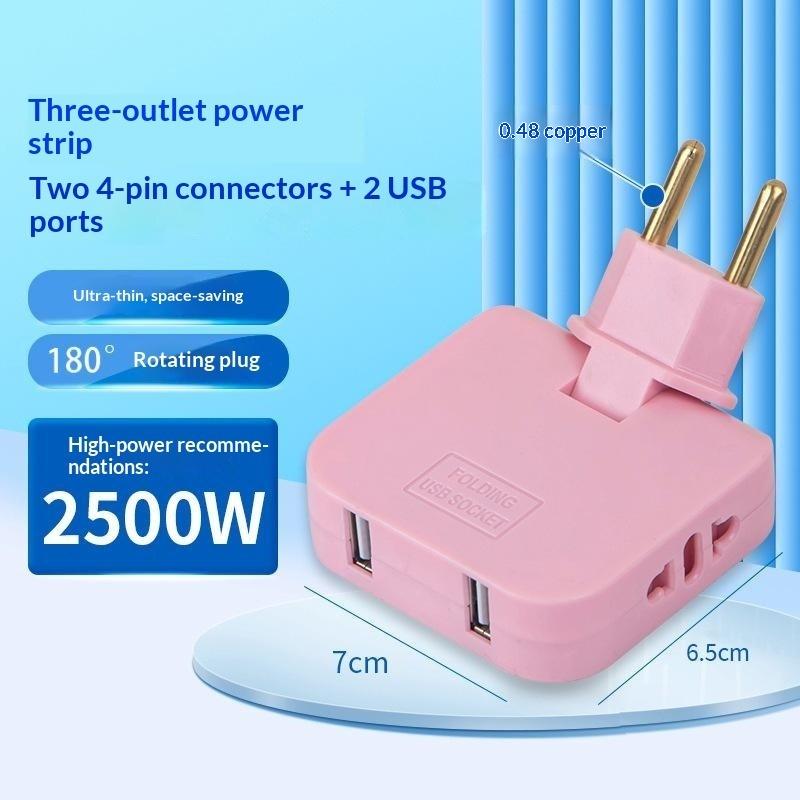 Univerzální cestovní adaptér s jedním otočným a třemi zásuvkami, s porty USB-C a USB, vhodný pro 200 zemí pro mezinárodní cestování a služební cesty