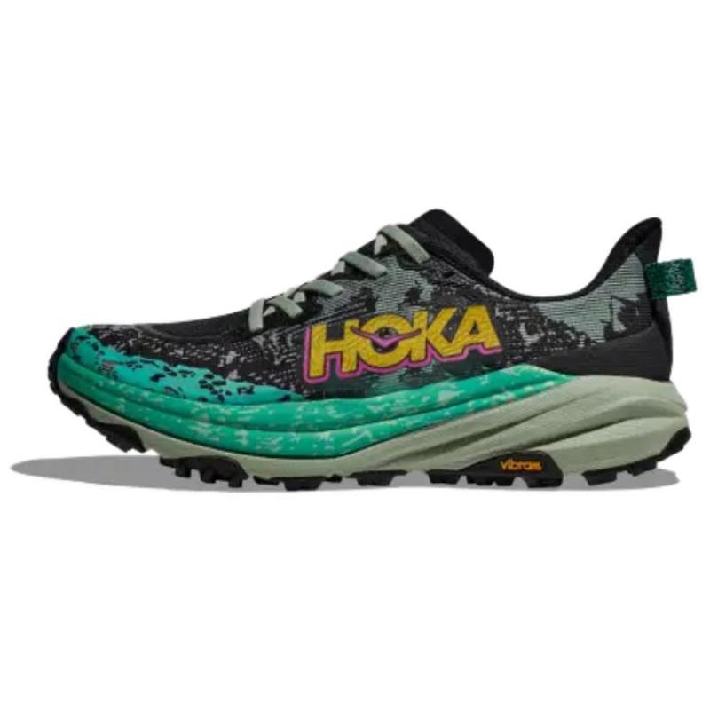 HOKA ONE ONE Speedgoat 6 Black Aloe Vera Women s Sneakers 1147811-BLVR 37⅓