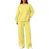 Women's Round Neck Long Sleeve Two Piece Set with Pants for Casual Wear
