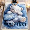 Pătură personalizată ursuleț de pluș pentru somn cu nume text urs polar fleece cu model aruncător cadou pentru copii moale caldă decor pentru toate anotimpurile