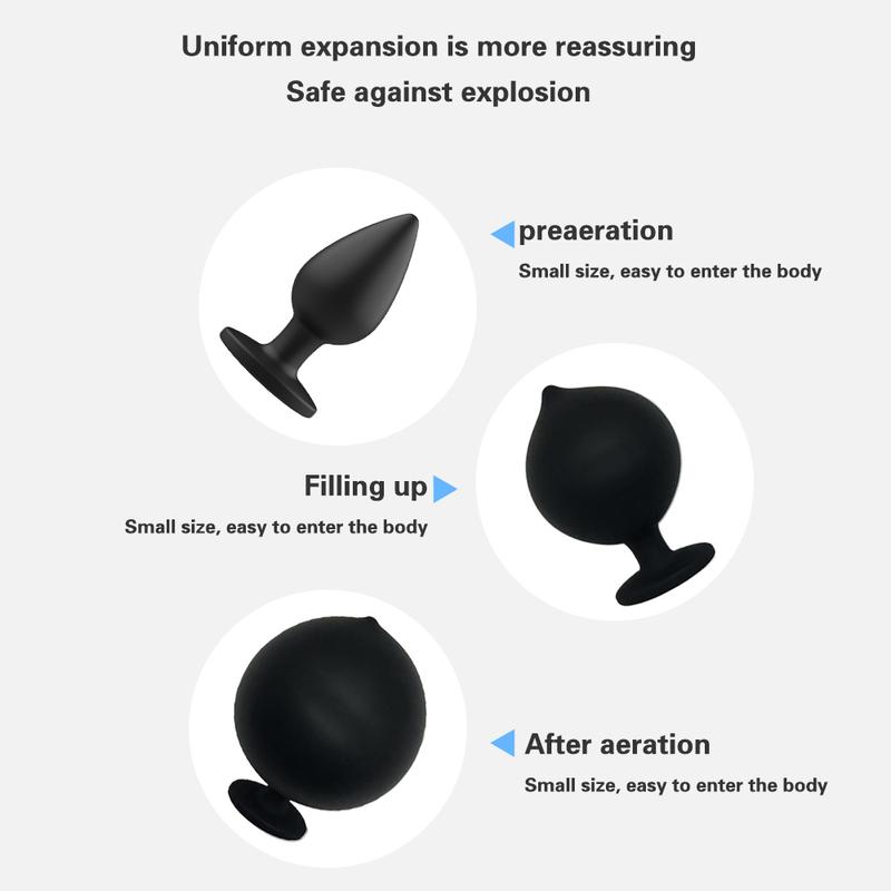 Inflatable Silicone Anal Plug Dilator Expandable Pump Butt Silicone Huge Anus Prostate Massager Anal Sex Toy For Men Couples