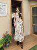 Spring and summer new seaside vacation A-shaped skirt long dress lace splicing butterfly beautiful suspender dress children