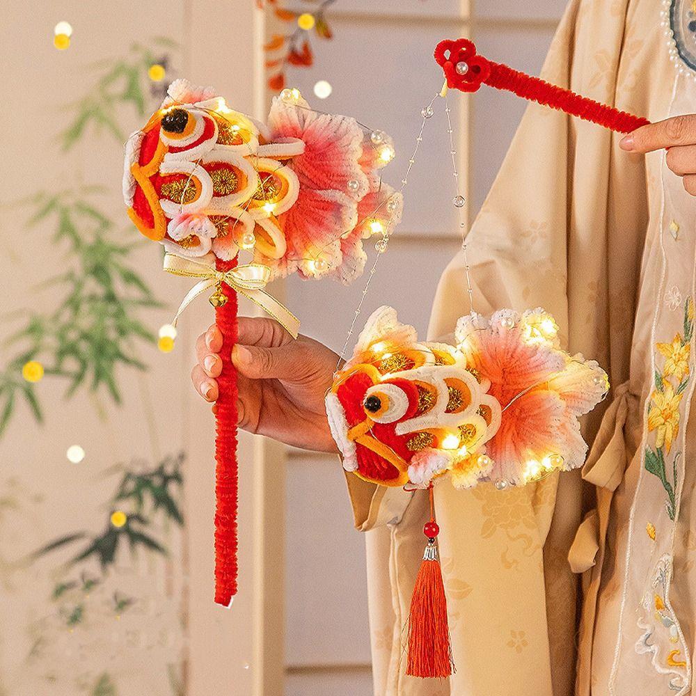 Handmade Handheld Goldfish Lantern Cute Carp Lantern Chinese Fish Lantern  New Year