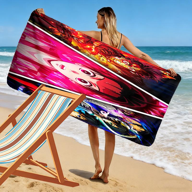 Anime Fusion Power Passion Beach Towel Soft Beach Swim Absorbent Bath Towel Seaside Outdoor Picnic Beach Mat Travel and Vacation Towels Beach Towel