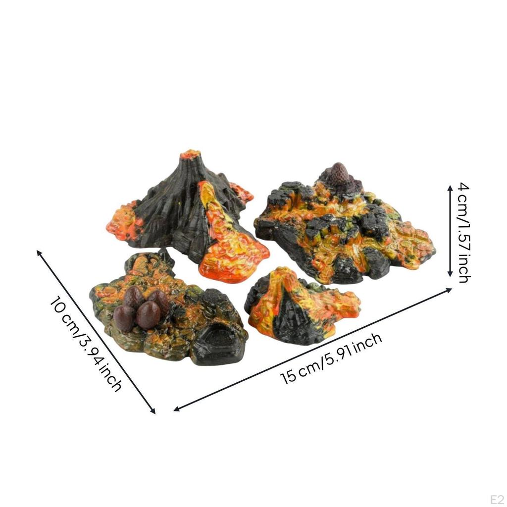 Mountain Model Set Realistic Design Exploding Figurine Soft Molten Rock Stream for