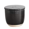 Kamoshika Tool Shop Rice Container (1 Go/1.5 Go) - Ceramic, Made In Japan, Banko Ware, Microwave Safe (Black)