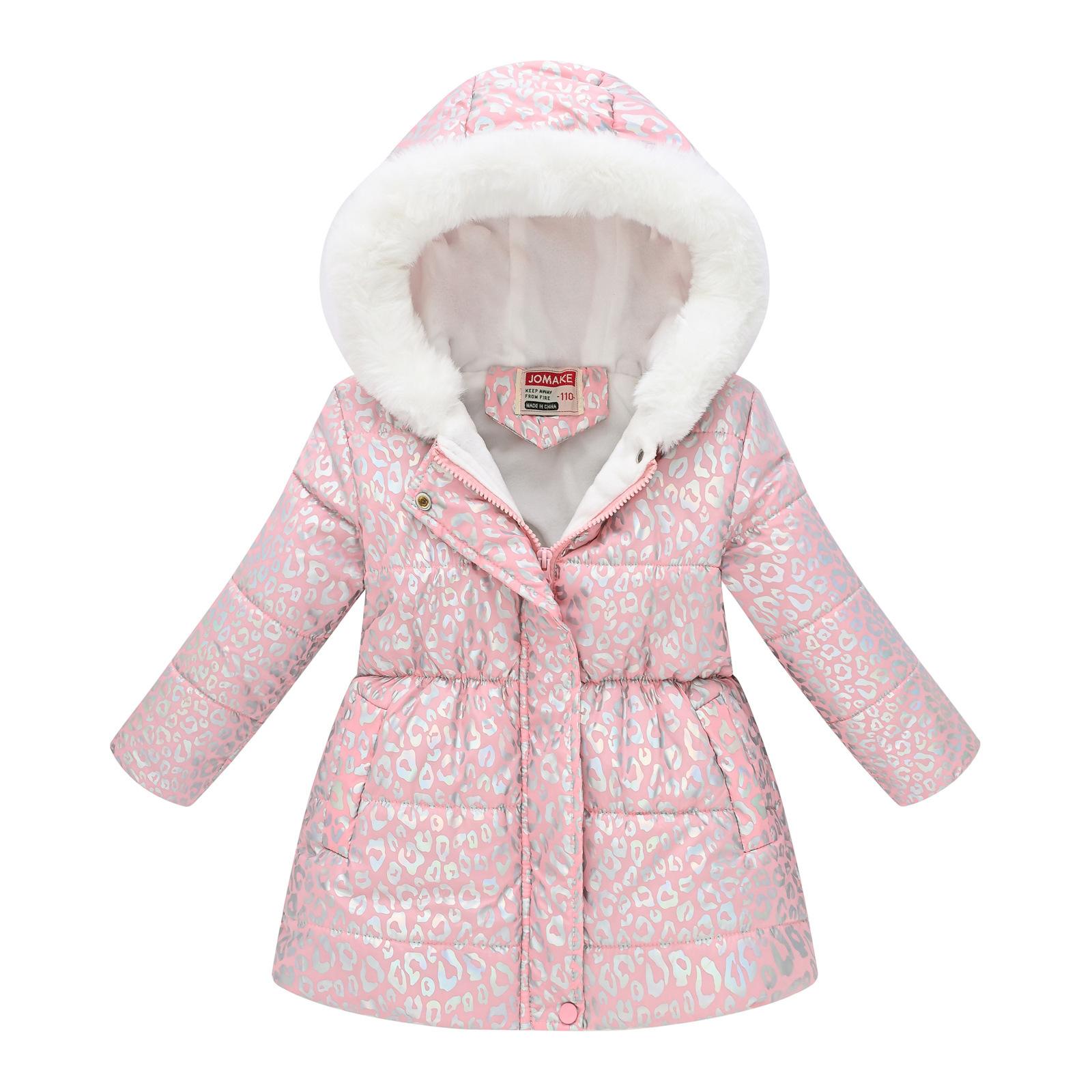 

Детская одежда осень-зима для мальчиков и девочек, разноцветный принт на талии, длинная часть воротника с капюшоном, хлопковое пальто, куртка, хлопковое пальто 120cm