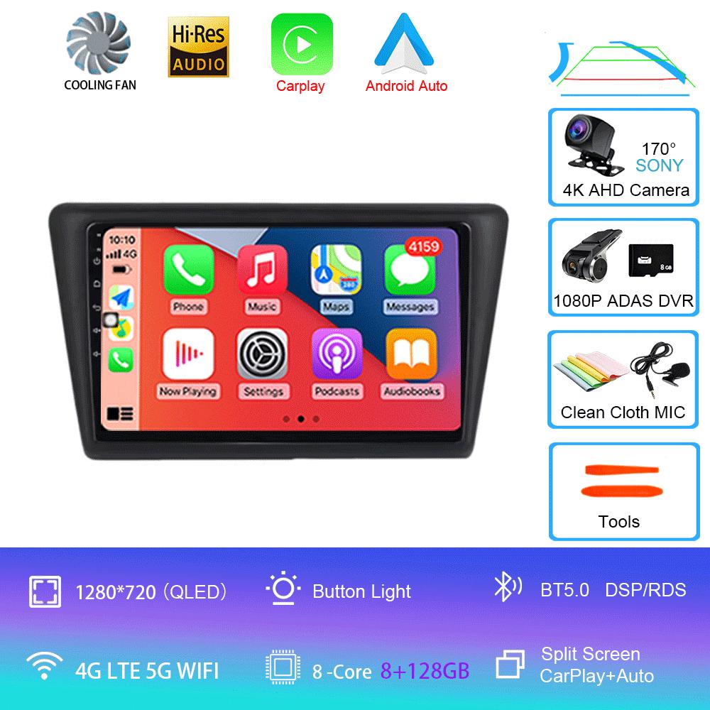 Android 14 Car Radio For Skoda Rapid 2013-2019 Multimedia Video Player Stereo GPS Navigation Wireless Carplay Android Auto WIFI