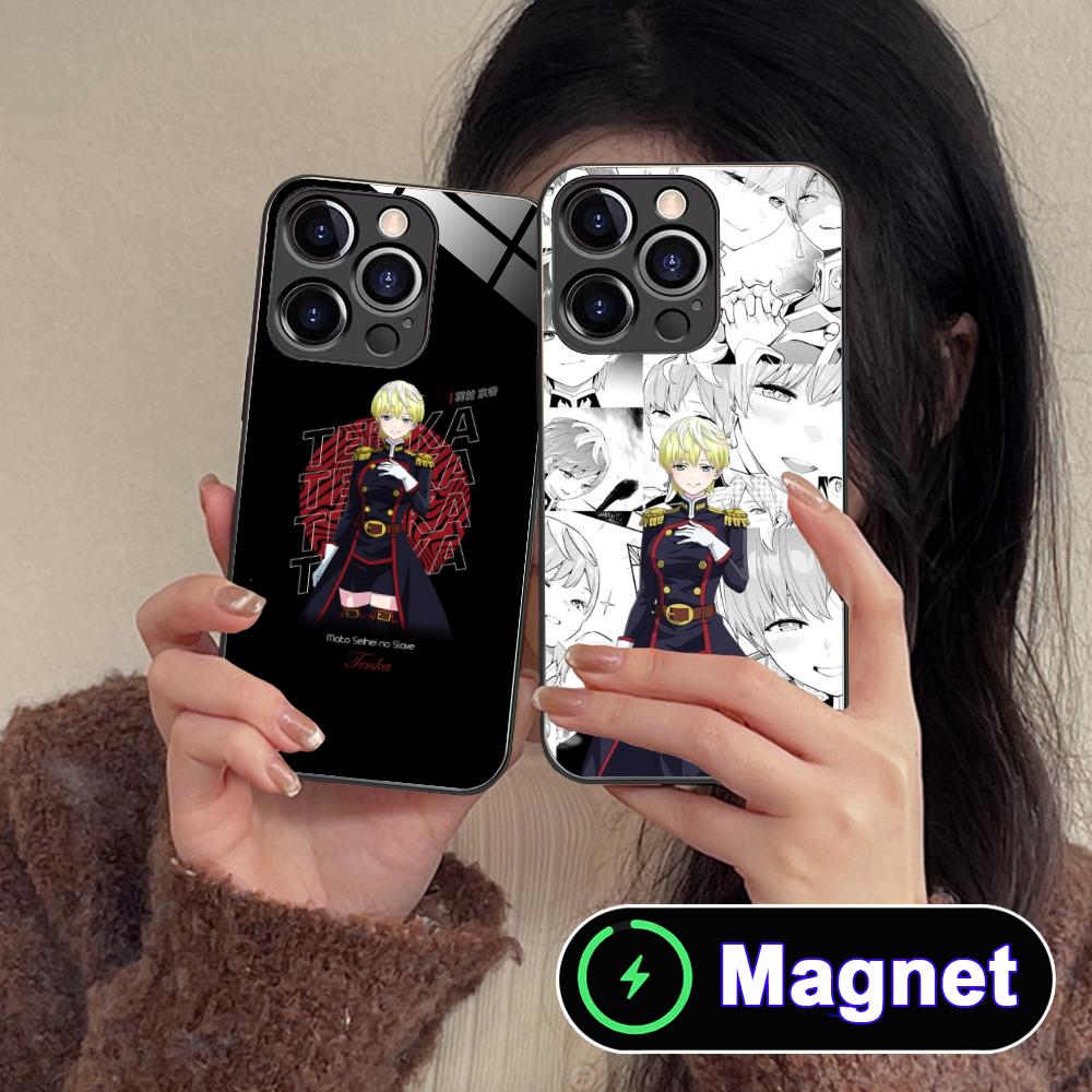 Mato seihei no slave Tenka Izumo Glass MagSafe Mobile Phone Case for iPhone 17 16 15 14 13 12 11 Air Pro Max Plus Mini Colorful