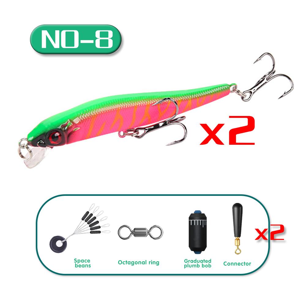 

2 шт./компл., классическая плавающая приманка Mino со звуковыми бусинами, имитация поддельной приманки, приманка для окуня, карася, рыбалки на открытом воздухе, принадлежности для дикой рыбалки 10,7 см NO-8