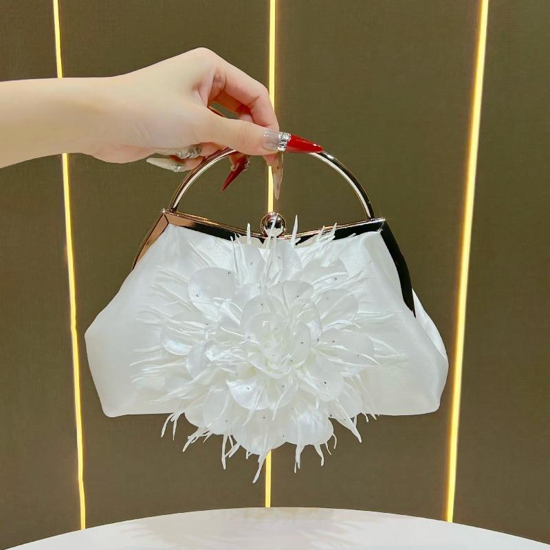 Вечерняя сумочка - Сумочка со стильным цветочным дизайном, Маленькая сумочка-фея. белый