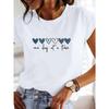 Casual Heart Print Anime Tops Tees Clothes Female T-shirt Women Cartoon Tee Short Sleeve Fashion Girls T Shirt
