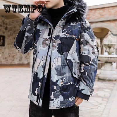 Winter Jacket New Fashion Printing Warm Fleece Thick Parkas Coat Male Outwear Hip Hop Streetwear Parka Jackets Men 3X