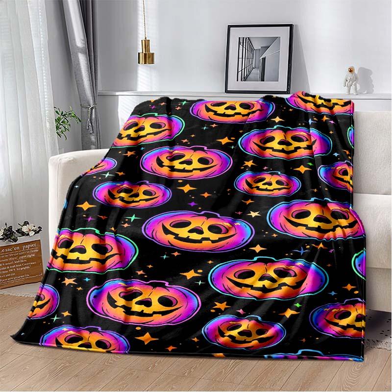 Halloween Terrifying Pumpkin Surprise Soft Blanket Home Room Sofa Bed Warm Travel Picnic Leisure Office Oversized Gift Blanket