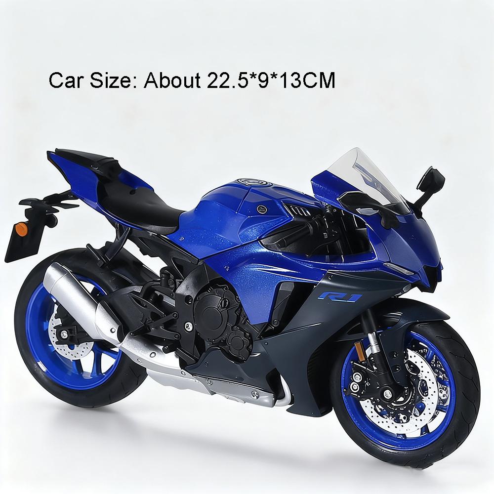 1:9 Scale R1 CBR1000 Motorcycle Model Toy Linkage Steering Foldable Tripod Motorbikes Metal Diecast Models Living Room Ornaments