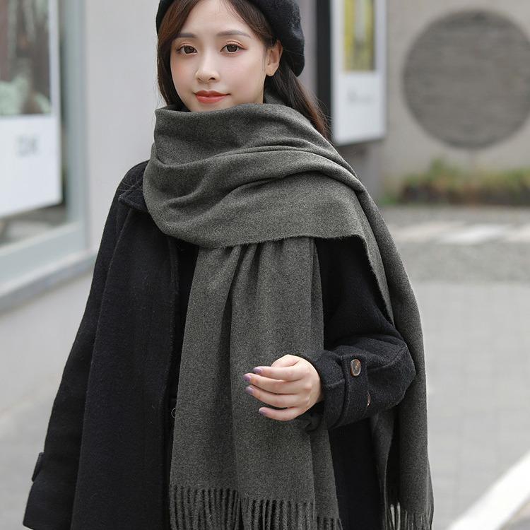 Autumn and Winter Scarf Shawl High end Versatile Solid Color Scarf for Women Autumn and Winter Warm New Imitation Cashmere Scarf