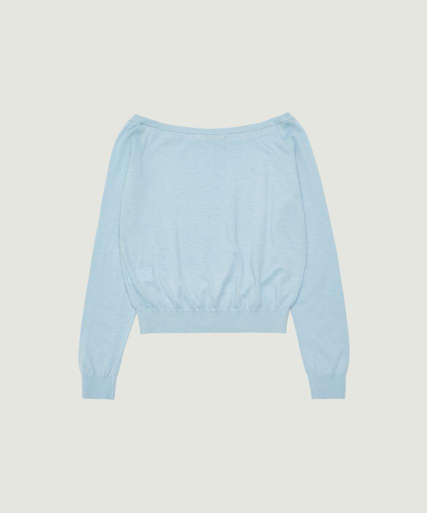 GROVE Juno Off-Shoulder Knit (Light Blue)