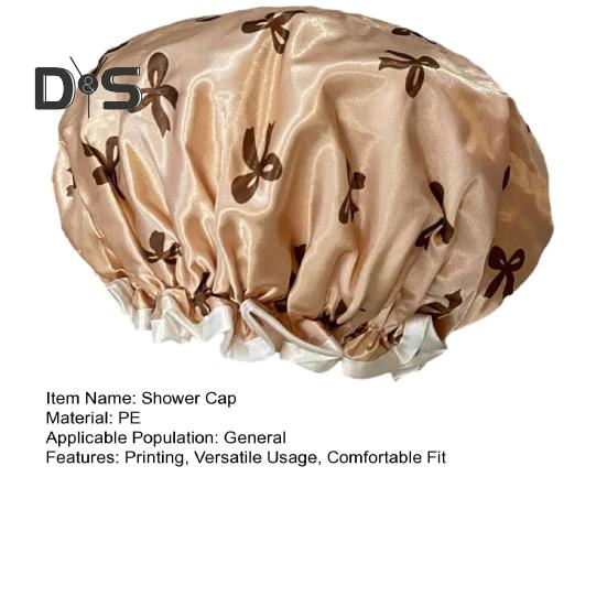 Bonnet de Douche Femme Double Couche Finition Satinée Imperméable Couche Intérieure Protection Cheveux Bonnet de Douche Élastique Chapeau de Maquillage