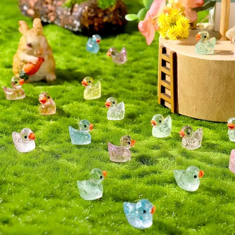 Glimmering Resin Little Ducks Mixed Colors For Garden DIY Aquarium Decorations Perfect Miniatures Aquariums And Crafts Fun Party