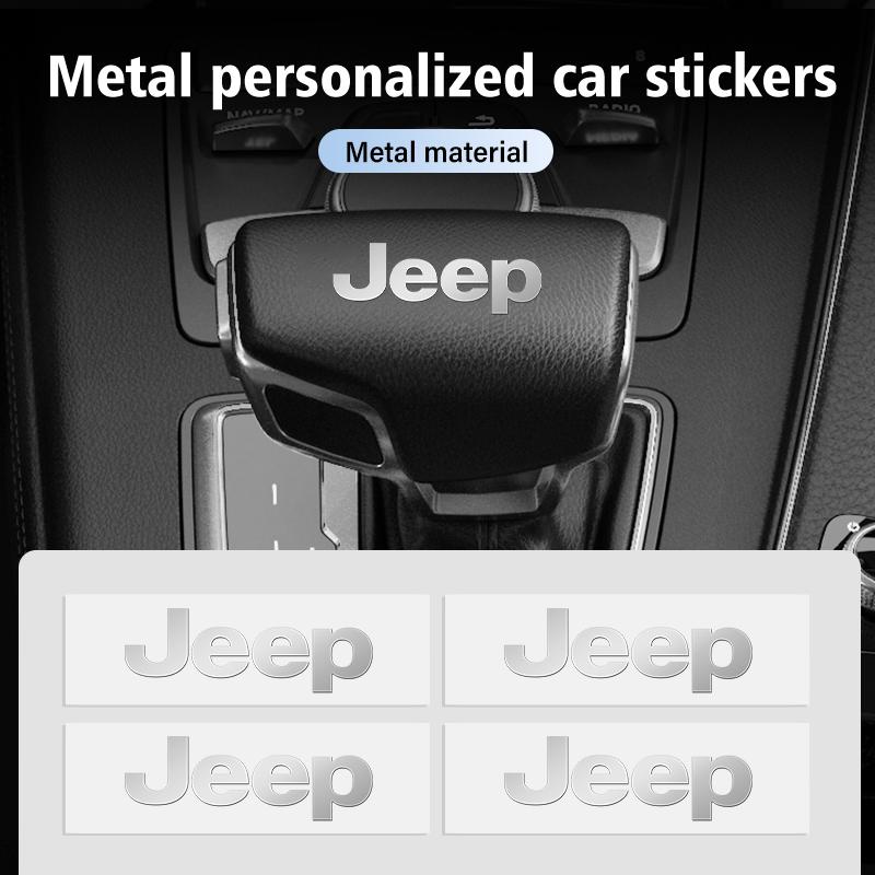 For Jeep 3D Metal Car Creative Stickers Waterproof Stickers Interior Accessories Cherokee Patriot Liberty Wrangler JK JL AKX1
