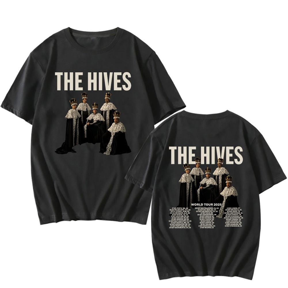 The Hives World Tour 2025 T-shirt Short Sleeve Summer Cotton Tshirts Fashion Rock Band Graphic T Shirt Unisex Streetwear Men Tees