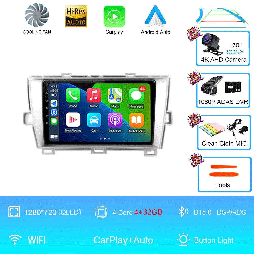 Car Radio Android 14 For Toyota Prius XW30 30 2009-2015 LHD Multimedia Video Player Navigation Stereo GPS 360 Camera No 2 Din 9”