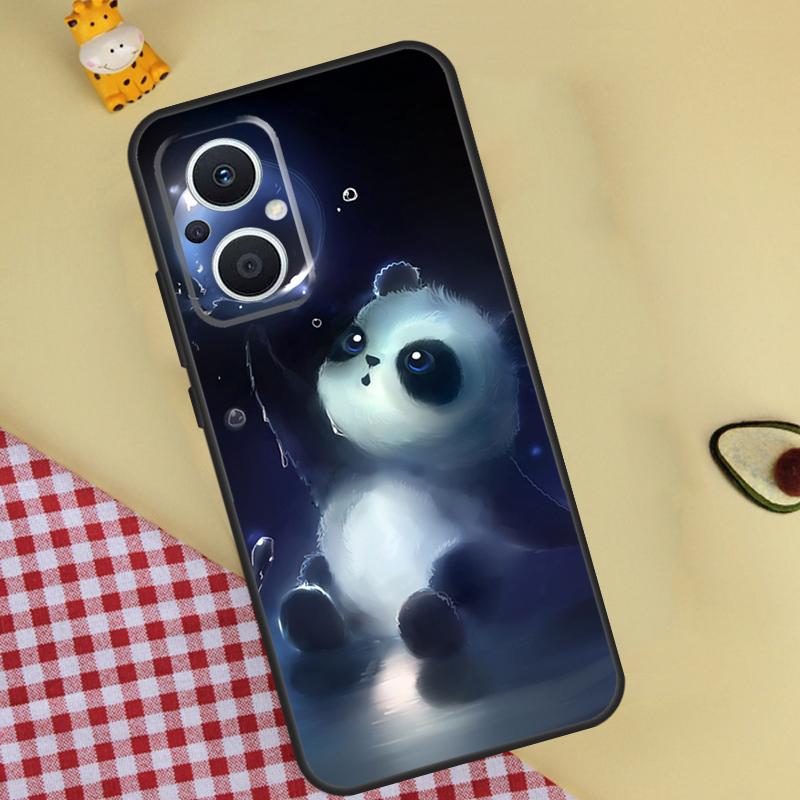 Cute Cartoon Panda Phone Case For OPPO Reno 12 12F 11 13 F 8T 7 8 10 Pro OPPO Find X8 Pro X6 X3 X5 Lite Cover OPPO Find X8 Pro