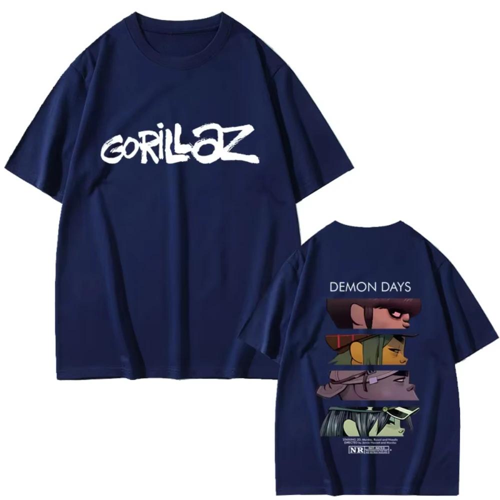 Rock Band Gorillaz Eyes Print Tshirts Unisex Women Hip Hop Fashion Oversized Streetwear Unisex Casual Soft Cotton Oversized T Shirts