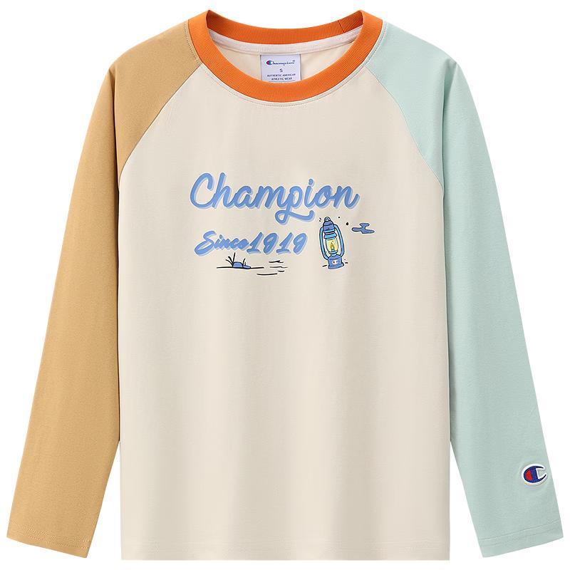 Champion Kids  Quick-Dry Spliced Raglan Long-Sleeve T-Shirt S