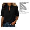 Women Shirt V-neck Open Collar Short Sleeve Loose Fit Casual Tops Pure Color Versatile Style Shirt Summer Work Casual Wear