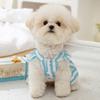 Spring Summer Dog Korean Princess Style Lady Striped Bow Suspender Skirt Cat Dress Pet Clothes