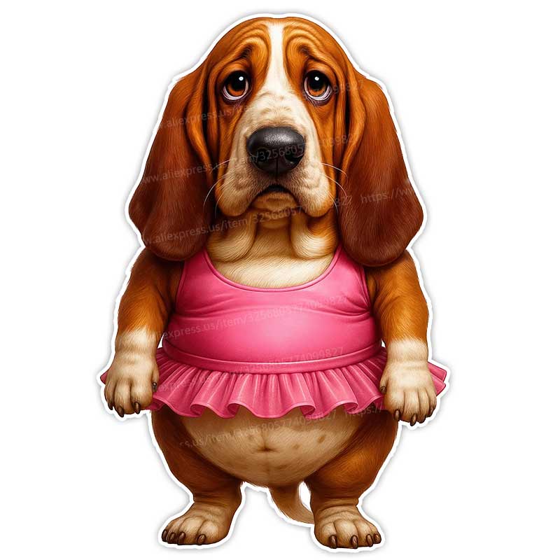 

Funny Basset Hound Pet Dog Animal Car Sticker Waterproof Styling Automobiles Motorcycle Exterior Accessories Vinyl Decals Y172 J-15cm Longest Side