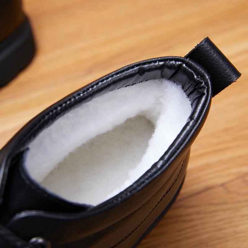 Zima 2024 Pánské boty z pravé kůže: Pohodlná, Hřejivá Vlna, Velké Velikosti 45-46, Ležérní Bavlněné Boty.