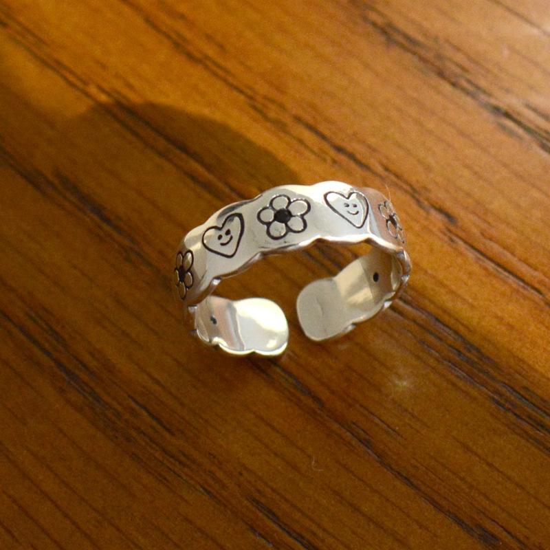 

Элегантное кольцо в форме сердца в винтажном стиле для женщин, регулируемое медное ювелирное изделие