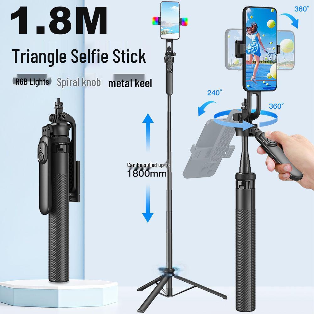 Mobile Bluetooth Panoramic Selfie Stick & Auto Pop-up Tripod for Photography & Live Streaming